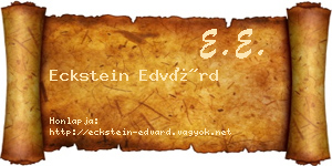 Eckstein Edvárd névjegykártya